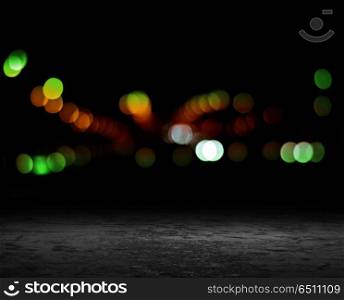 Night background blurred landscape. Night background. Bokeh city lights blurred landscape. Night background blurred landscape