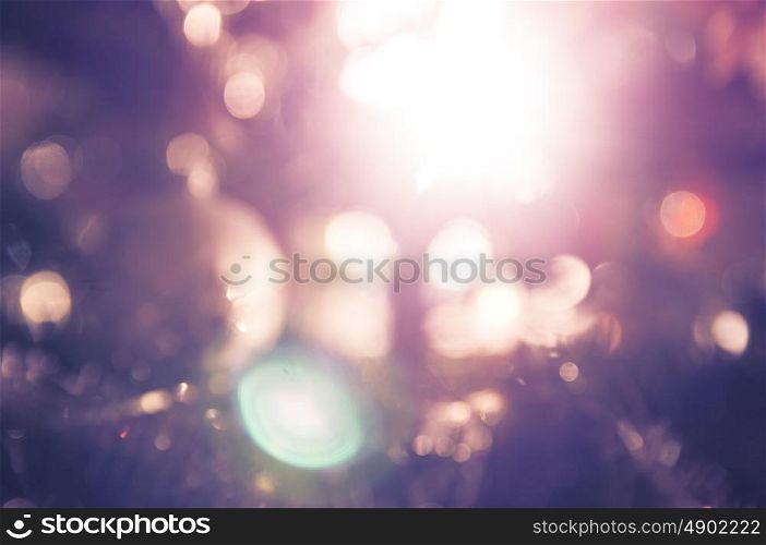 Night blue purple light bokeh blurred background