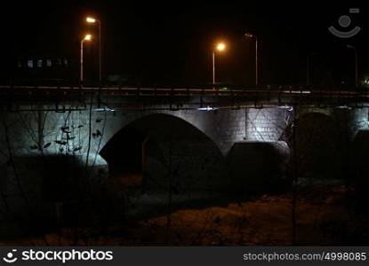 Night bridge in Silifke, Turkey
