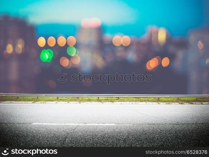 Night city lights bokeh. Highway road background. Night city lights bokeh. Night city lights bokeh