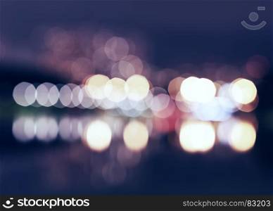 Night city lights bokeh with reflections background. Night city lights bokeh with reflections background hd