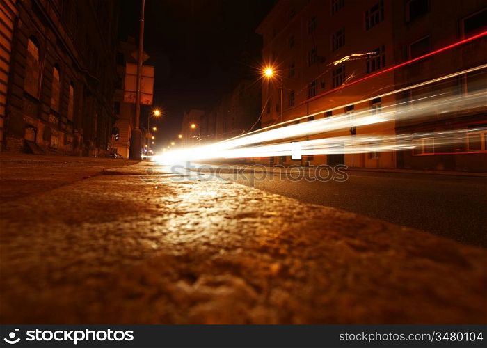 night city lights on street