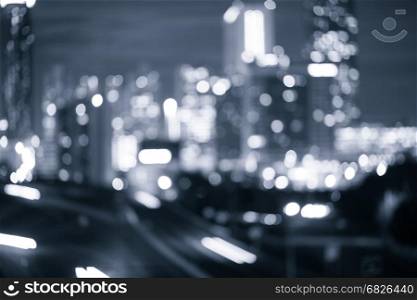 Night city skyline bokeh lights abstract background