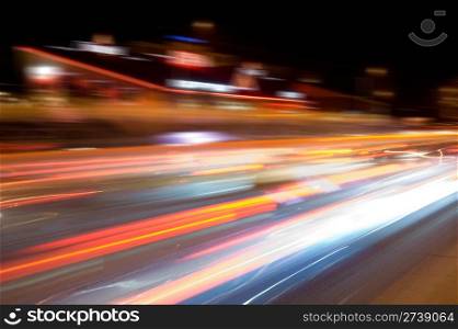 night city traffic lights in motion