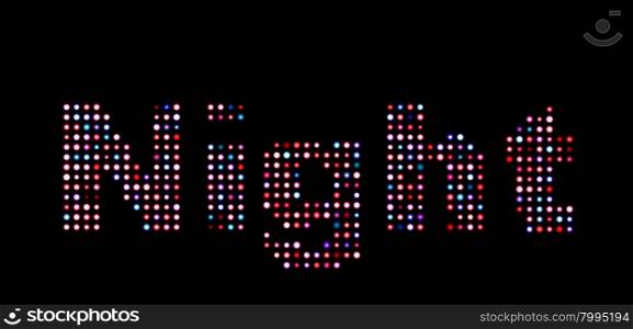 Night colorful led text