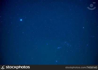 Night dark sky with bright stars as nature milky way space background