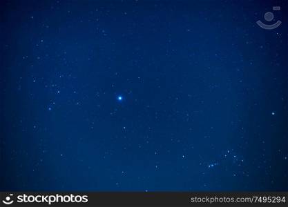 Night dark sky with bright stars as nature milky way space background