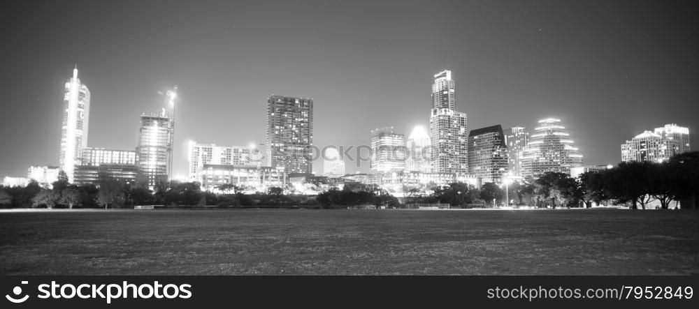 Night falls as the stars come out in Austin Texas