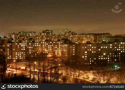 Night in winter Moscow, Ruaaia
