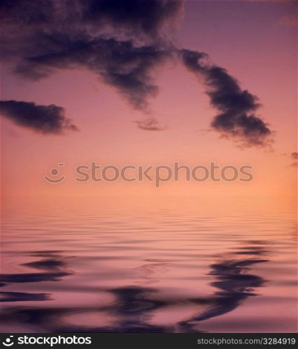 night is falling - violet and pink sky and clouds background