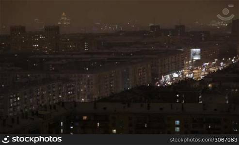 Night Moscow time lapse.