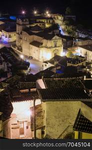 Night old medieval Stilo famos Calabria village view, southern Italy.