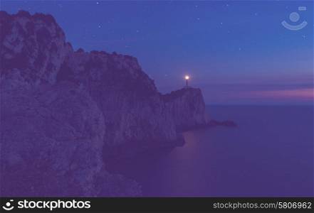 Night on Lefkada island