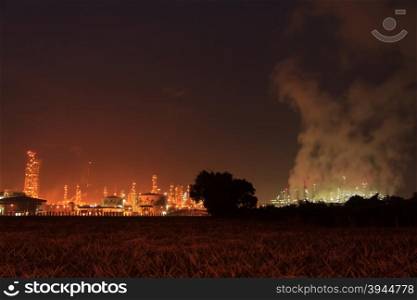 Night Refinery With Smoke5