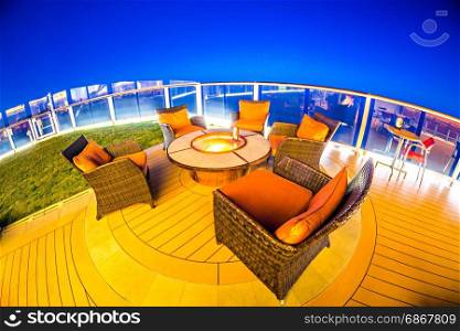 night scenes on luxury cruise ship