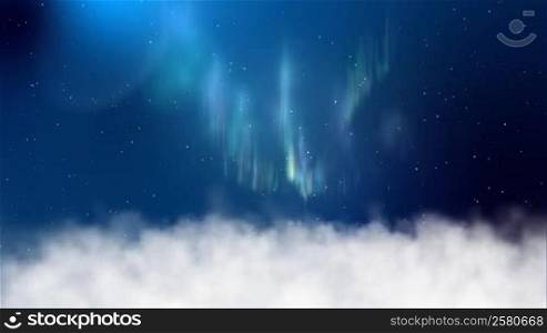 Night sky aurora borealis