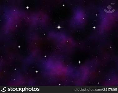 night sky. big purple clouds or nebula on a starry sky