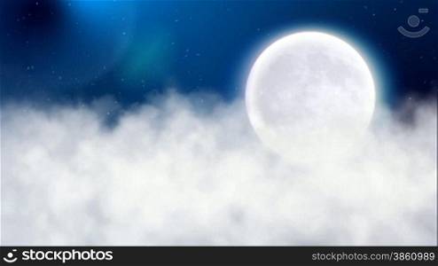 Night sky moon and clouds