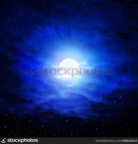 night sky moon. moonlight on the backdrop of the starry night sky