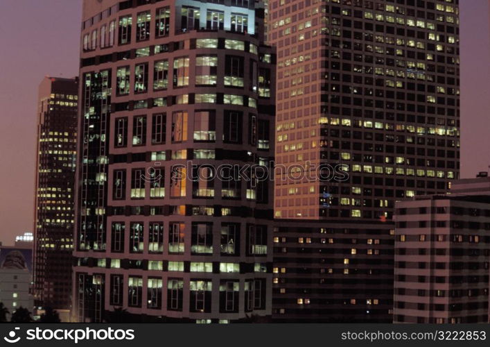 Night Skyline Downtown Los Angeles