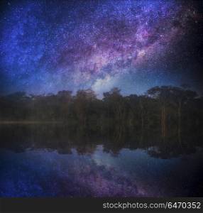 Night starry sky and the Milky Way galaxy.. Night starry sky and the Milky Way