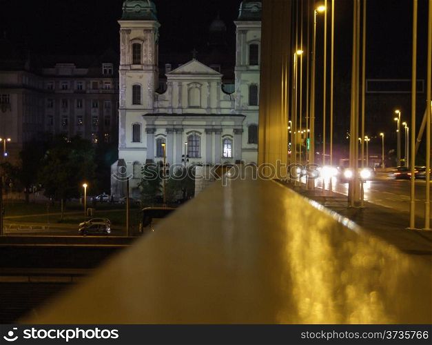 Night view of Budapest river with night lights