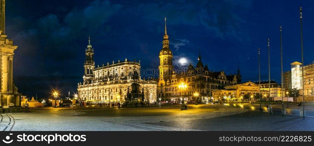 Night view of Dresden. Beautiful summer night