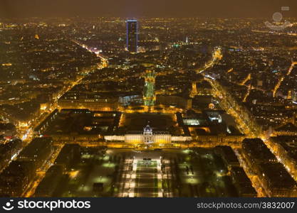 Night view of Paris from the Eiffel Tower