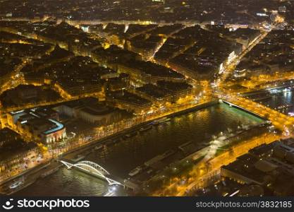 Night view of Paris from the Eiffel Tower