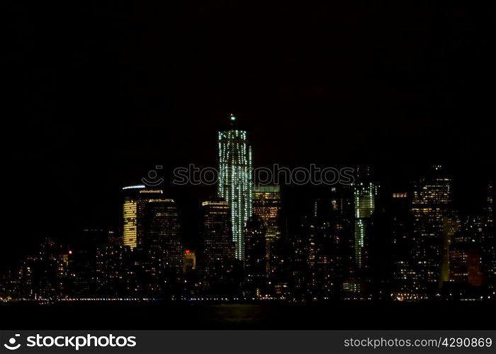 Night views of New York City, USA