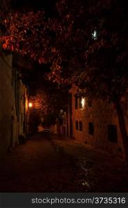Night walk in streets of Nachlaot Jerusalem Neighborhood