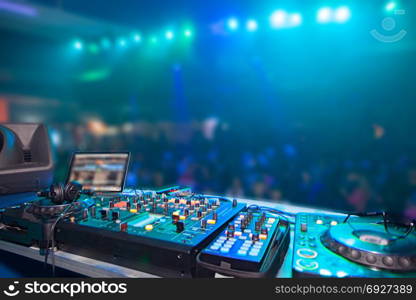 nightclub parties DJ. sound equipment