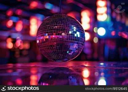 Nightlife disco ball concept created with≥≠rative AI technology