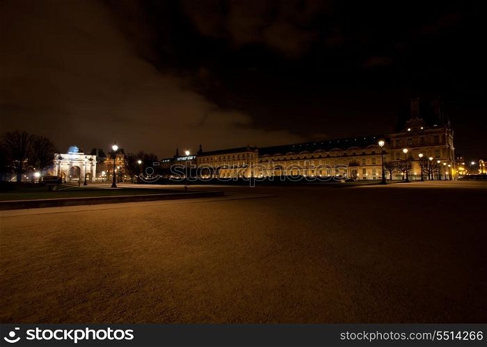 Nightshot of Louvre in Paris - France - Europe