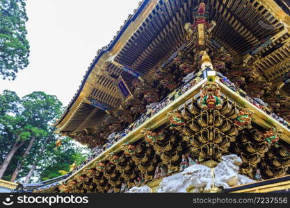 Nikko Toshogu Shrine temple in Nikko at autumn, Japan.