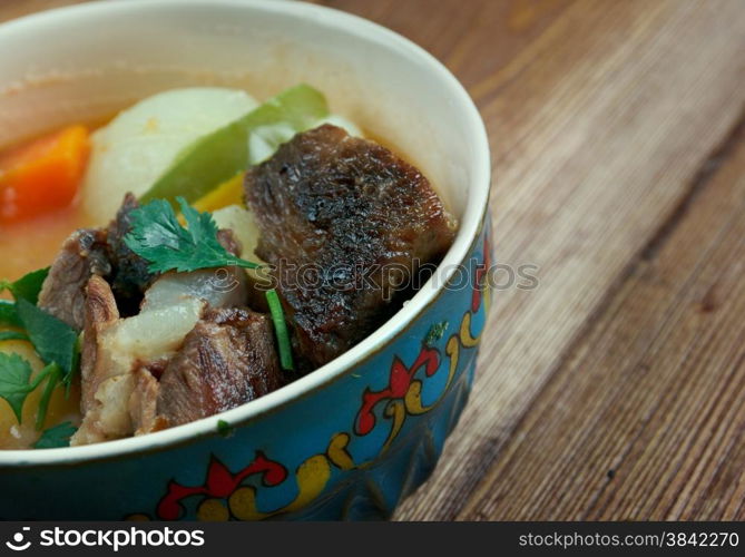 Nikujaga -Japanese dish of meat, potatoes and onion stewed in sweetened soy sauce