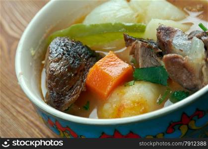 Nikujaga -Japanese dish of meat, potatoes and onion stewed in sweetened soy sauce