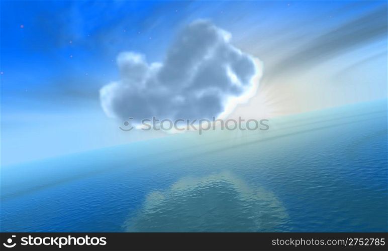 Nimbus above ocean (sunrise above clouds)