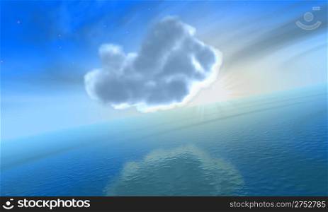 Nimbus above ocean (sunrise above clouds)