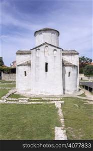 Nin, Croatia, The smallest cathedral in the world, church of the Holy cross in built in the 9th century.