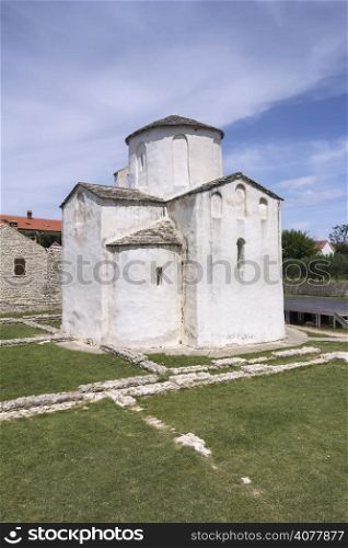Nin, Croatia, The smallest cathedral in the world, church of the Holy cross in built in the 9th century.