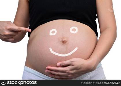 Nine months pregnant smile