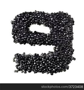 Nine - Numbers made from black caviar