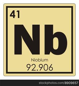 Niobium chemical element periodic table science symbol