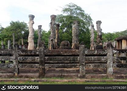 Nissamka-Lata mandapa temple in Polonnaruwa, Sri Lanka