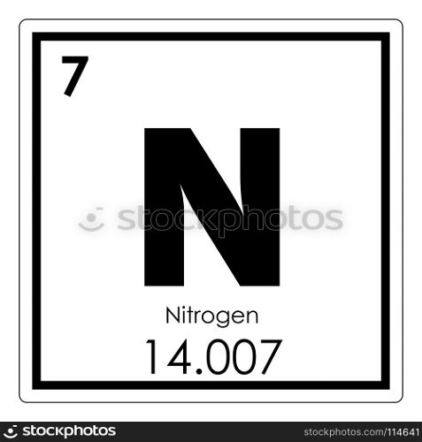 Nitrogen chemical element periodic table science symbol
