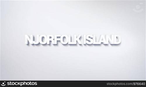 NJorfolk Island, text design. calligraphy. Typography poster. Usable as Wallpaper background