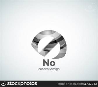 no concept, prohibition logo template, abstract business icon