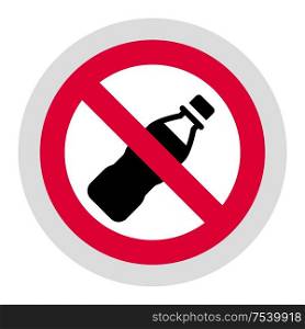 No drink forbidden sign, modern round sticker. Forbidden sign, modern round sticker