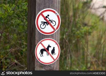 No Entry Road Sign - &#xA;No bicycle and animals